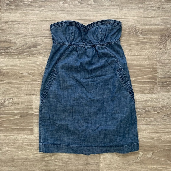 American Eagle Denim Strapless Dress. - Picture 1 of 3